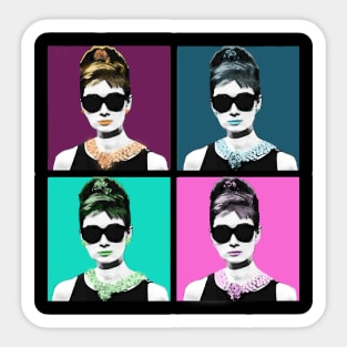 Audrey Hepburn has Breakfast at Tiffanys with Andy Warhol Sticker